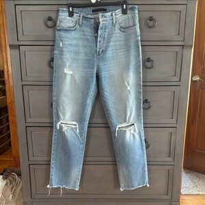 Joe's Jeans Light Blue Distressed Straight Leg Jeans